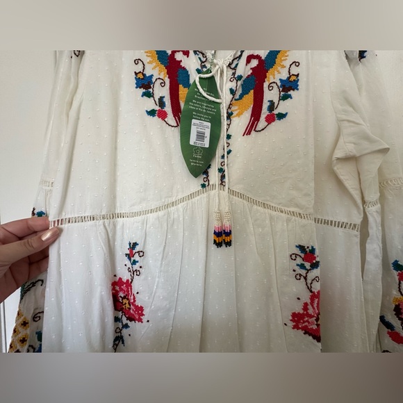 NWT FARM RIO Macaw Cross Stitch Embroidered Maxi Dress with Cutouts - Picture 11 of 16